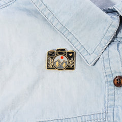 Mountain Landscape Camera Brooch Pin for Backpacks & Clothing