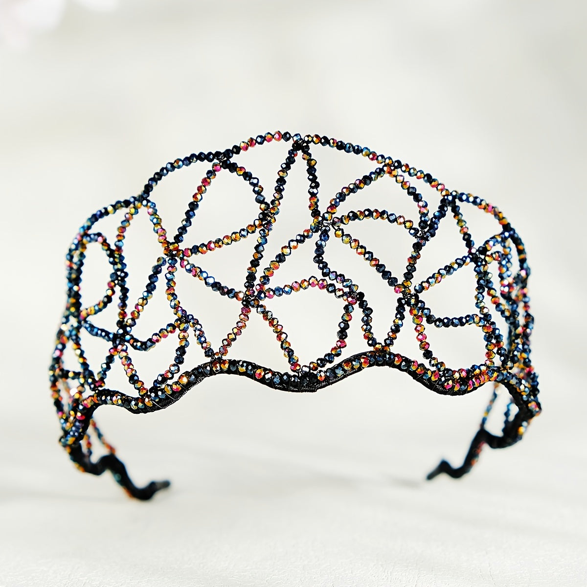 Beaded Crystal Mesh Hairband Headband Party Decor