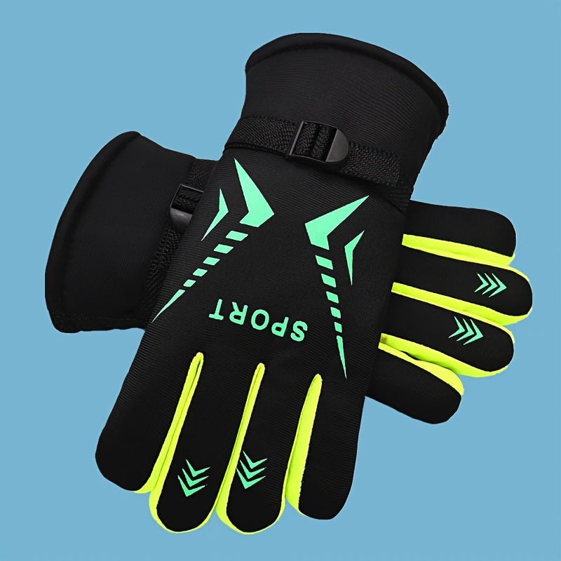 Men's Winter Cycling Gloves Windproof Warm Velvet Large Cotton Gloves