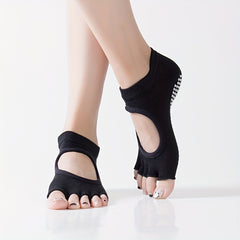 Toeless Anti skid Yoga Socks Backless Gripper Socks For Pilates Barre Ballet