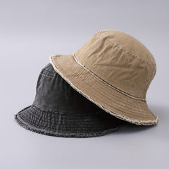 Men's Frayed Bucket Hat Fishing Sunshade Outdoor Hat