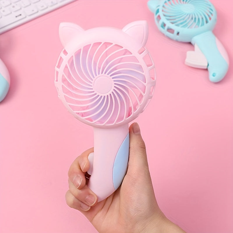 Manual Press Mini Fan Cat Portable Fan Handheld Summer Accessory Cooling Fan