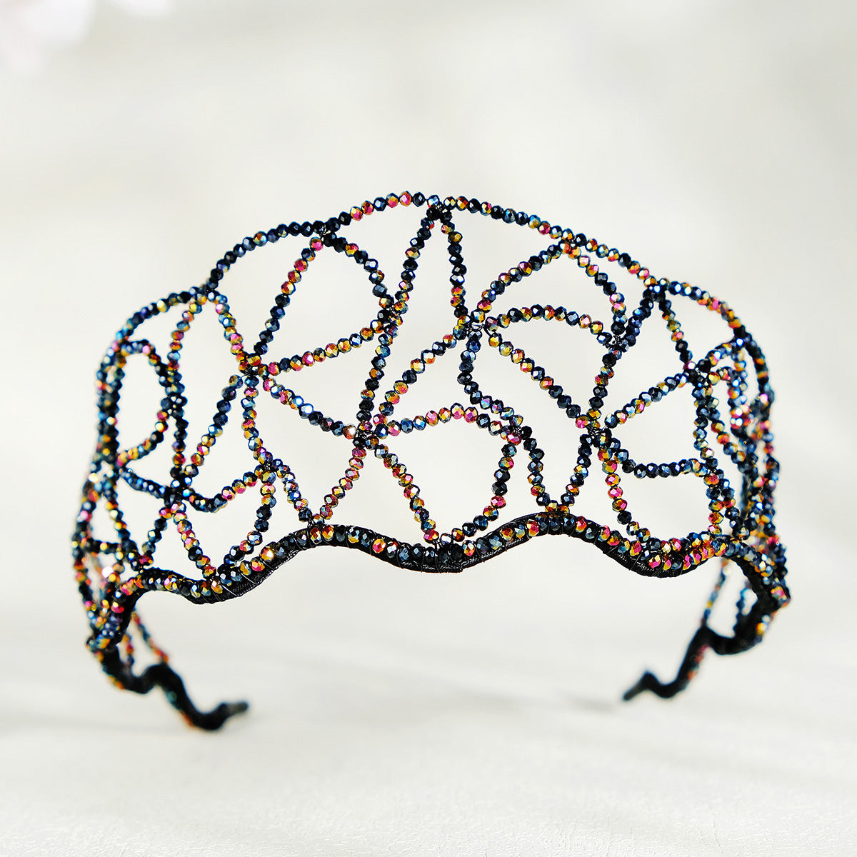 Beaded Crystal Mesh Hairband Headband Party Decor