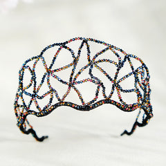 Beaded Crystal Mesh Hairband Headband Party Decor