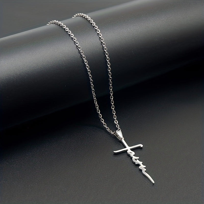 Faith Letter Pendent Necklace for Grandson