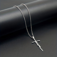 Faith Letter Pendent Necklace for Grandson
