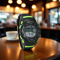 Youth Green Sport Watch for Boys & Teens 8-18 Years - Alarm Stopwatch, 50m Water
