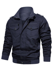 Men's Winter Thicken Military Jacket Casual Stand Collar Windbreaker Coat