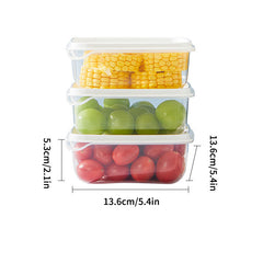 COOKER KING 3pcs Crisper Plastic Box Watertight Bento Lunch Box Set