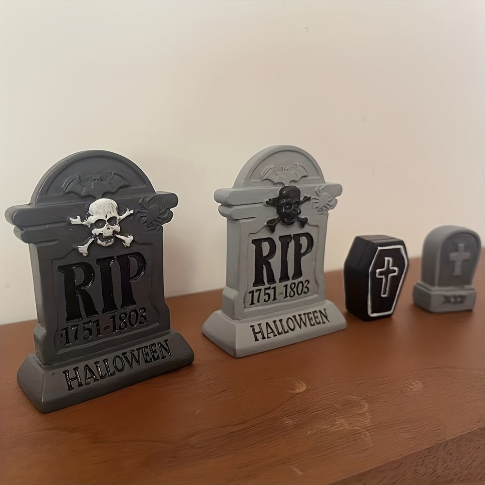 Mini Halloween Resin Tombstone Decoration