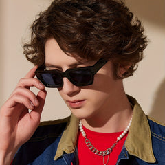 Men's Small Square Thick Edge Sunglasses UV Protection
