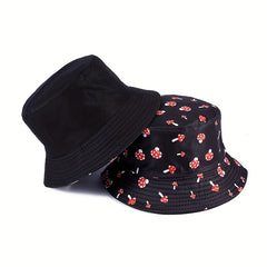 Men's Mushroom Print Reversible Fisherman Hat