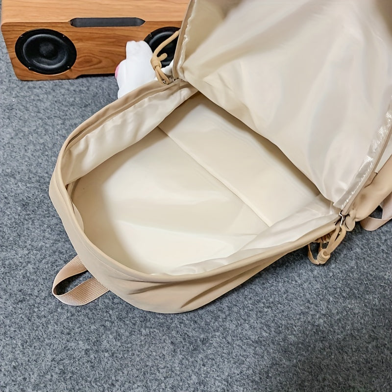 Large Capacity Preppy Backpack Nylon Lightweight School Campus Daypack