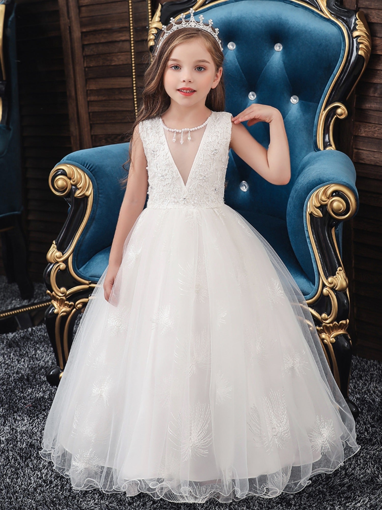 Baby Girls' Sleeveless Princess Dress Birthday Party Dress
