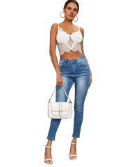 Lace Push Up Bra with Zipper for Women