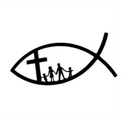 Car Stickers Decor Motorcycle Decals Christian Fish Jesus Family