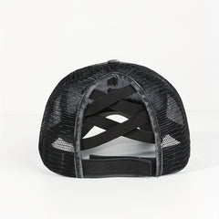 Don't Mess With Mom Ripped Ponytail Baseball Cap