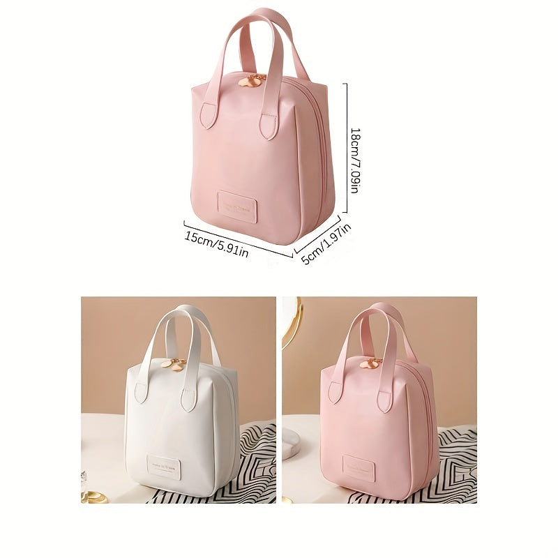 Portable Travel Cosmetic Bag Waterproof Makeup Pouch PU Leather Zipper Pouch