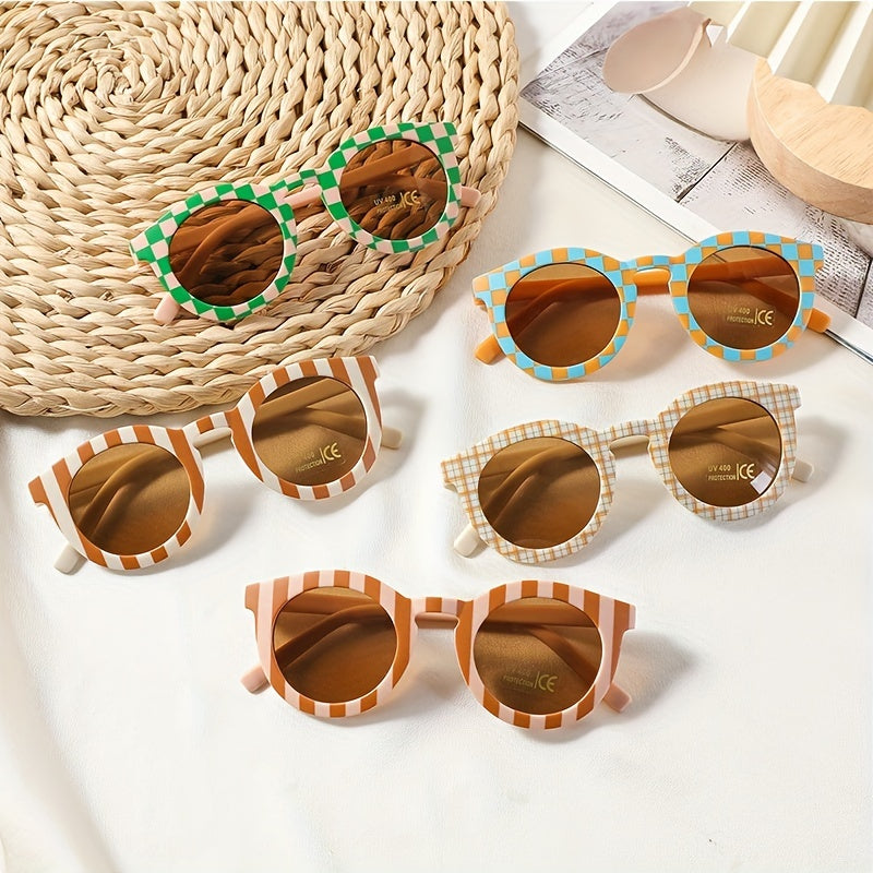 Y2K Checkerboard Plaid Sunglasses Sun Protection Holiday Accessories