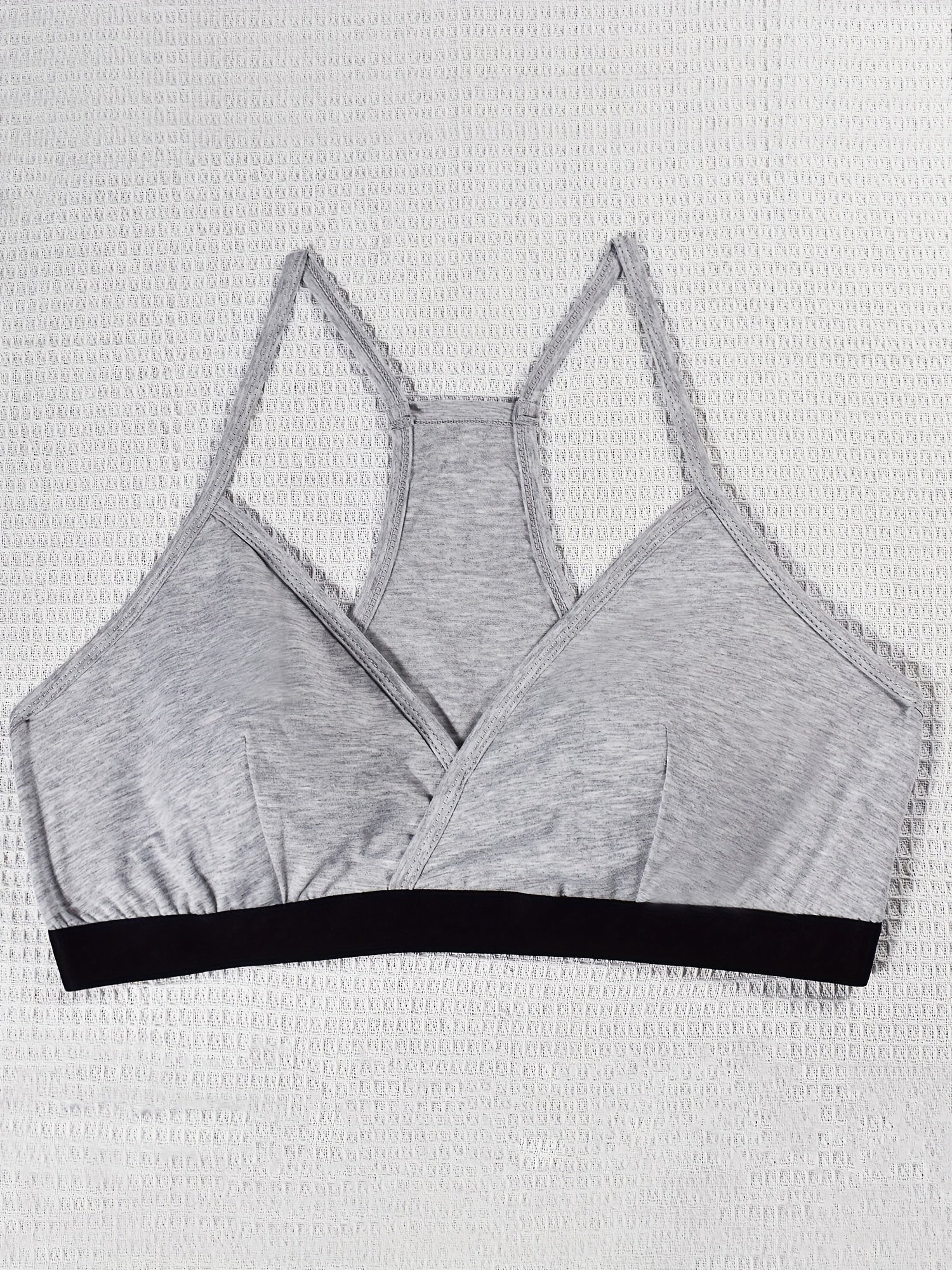 Lace Trim Racer Back Sporty Bra Medium Stretch