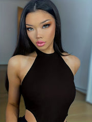Halter Neck Sexy Bodysuit Casual Summer Sleeveless