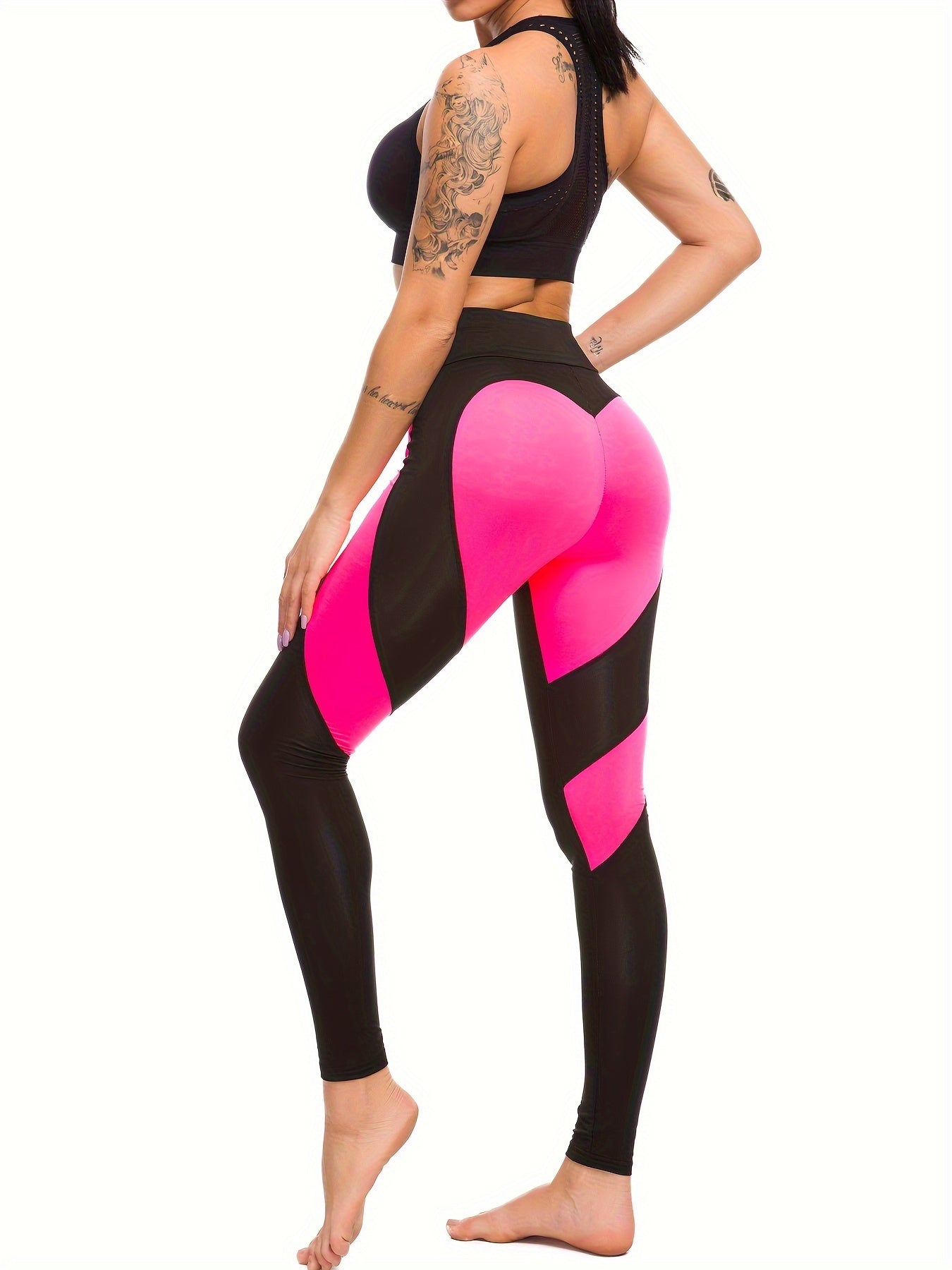 High Waist Yoga Leggings Stretch Peach Hip Workout Pants