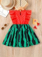 Toddler Girls Watermelon Graphic Princess Dress for Party