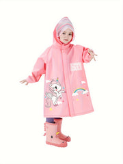 Girls Unicorn Hooded Raincoat Poncho - Outdoor Wear
