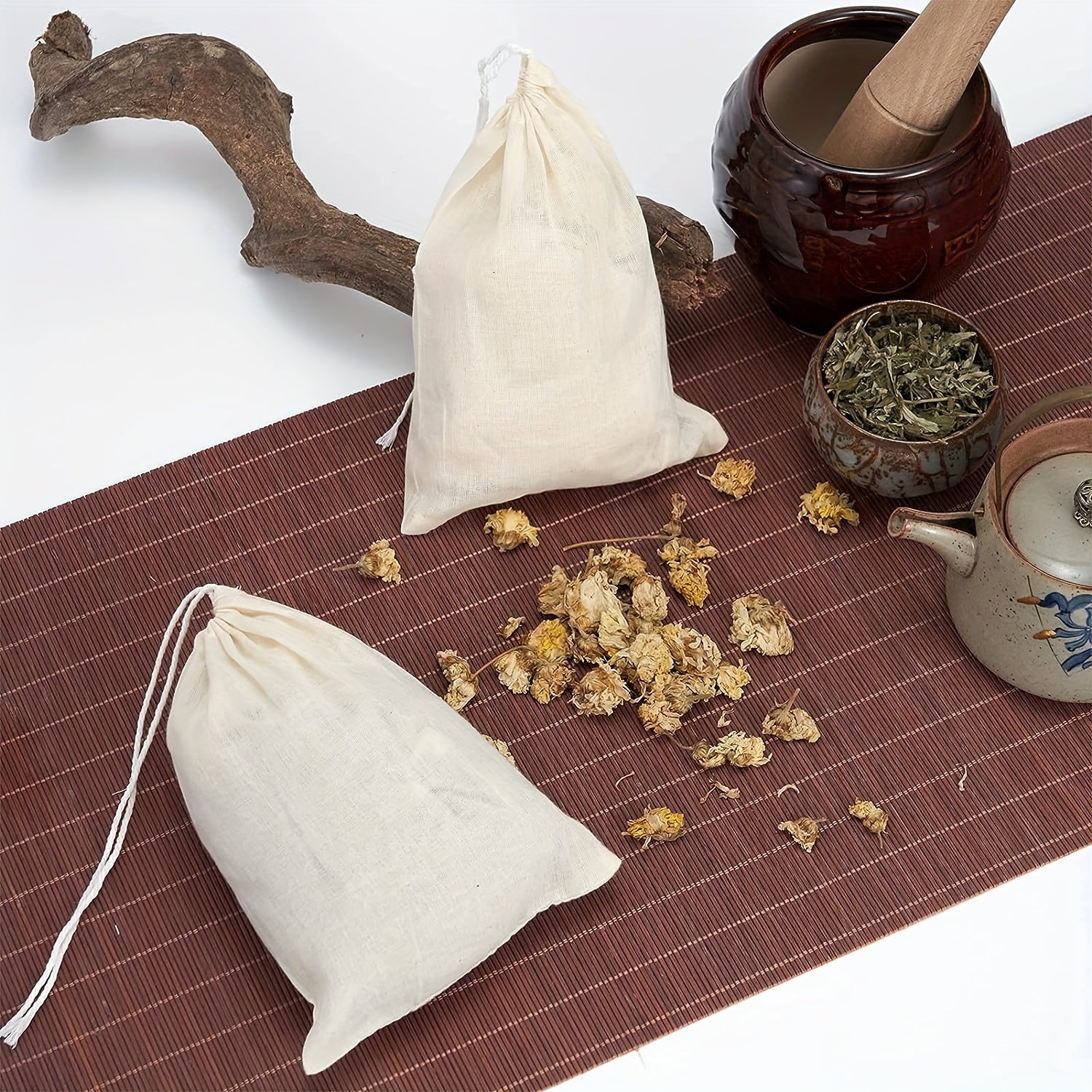 20pcs Muslin Bag Pouch Cotton Drawstring Wedding Home Supplies