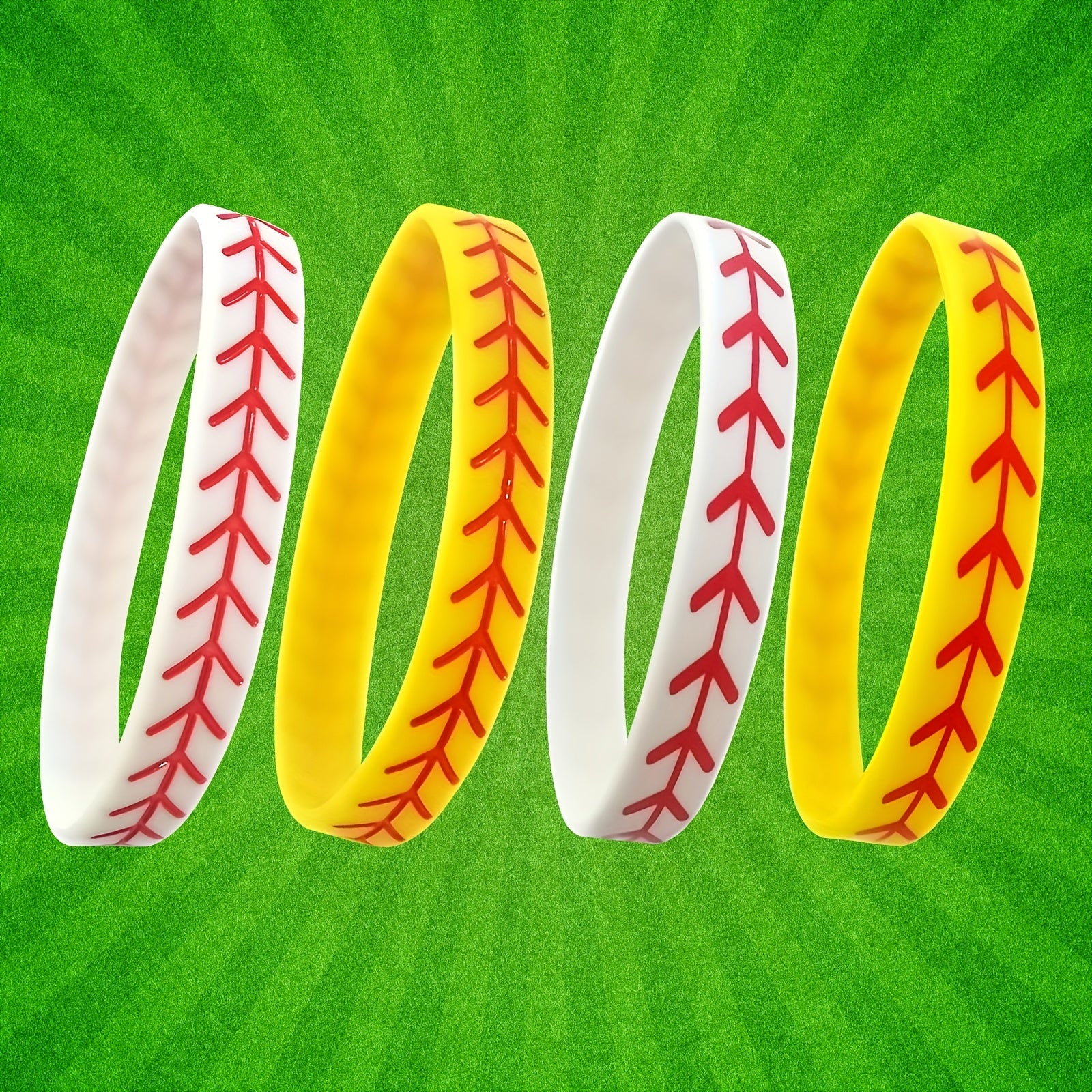 Softball Baseball Silicone Stretch Bracelet Sports Wristband