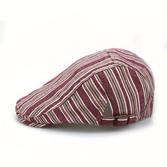 Men's Striped Thin Retro Forward Hat Peaked Cap