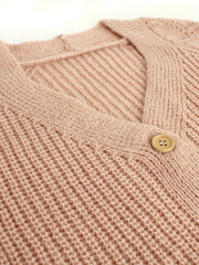 Lantern Sleeve Knitted Cardigan Long Sleeve Button Up Casual Sweater