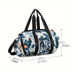 Large Capacity Duffel Bag With Shoe Pocket Waterproof Fitness Handbag