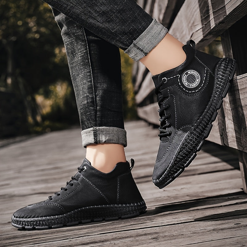 Men's Ankle Boots Stitching Casual Outdoor Non Slip Walking Sneakers