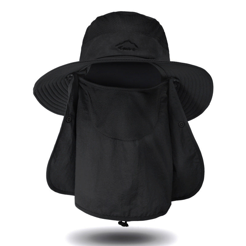 Sun Protection Bucket Hat With Removable Face Mask