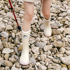 Solid Quick Drying Flat Rain Boots Waterproof Non Slip Thickened Outdoor PVC Cas