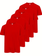 5pcs Men's T Shirt Bundle for Summer Activities