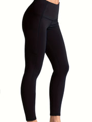 Fleece Liner High Waist Yoga Pants Slim Fit Stretch Sporty Activewear