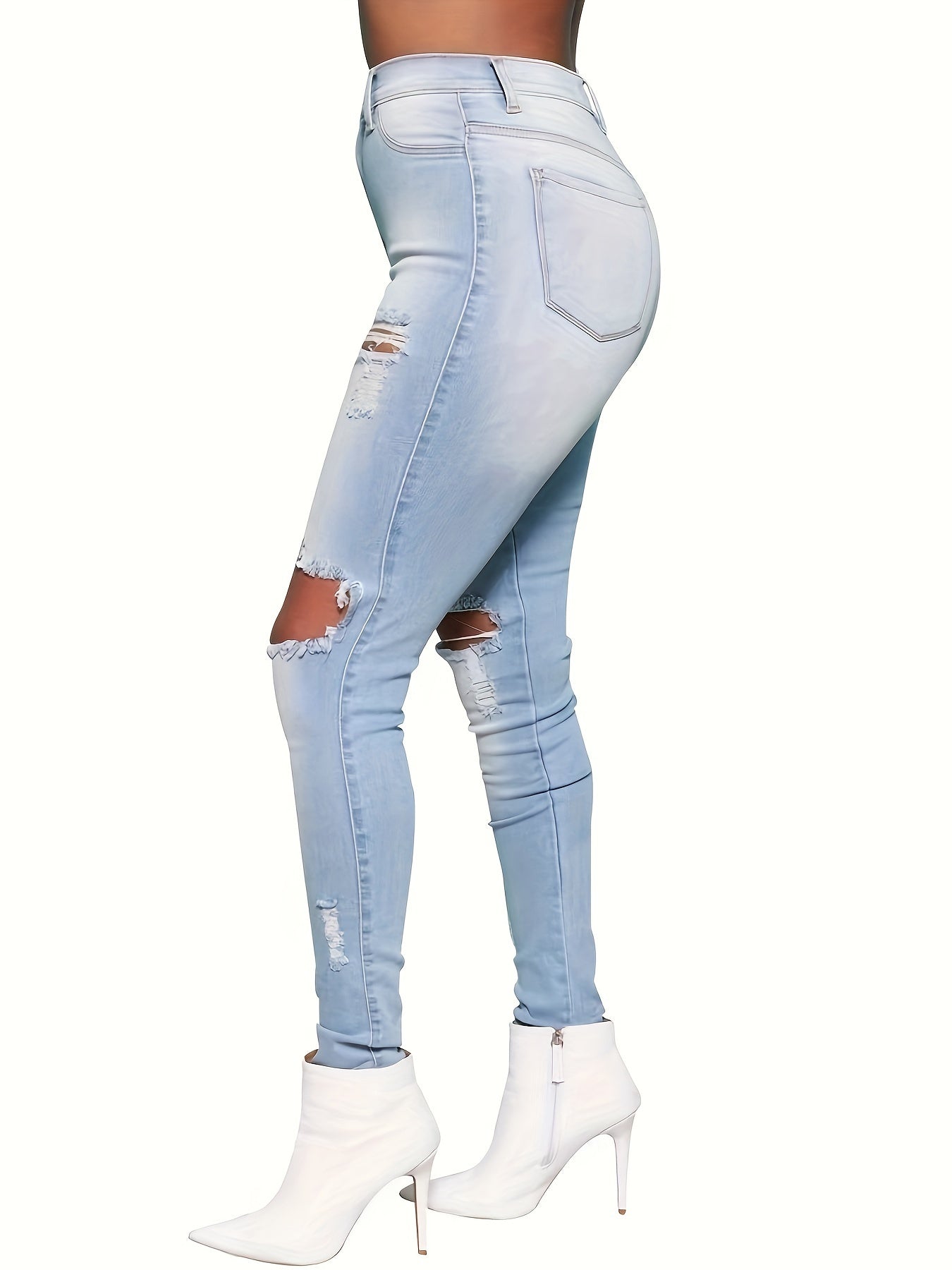 Ripped High Rise Skinny Jeans