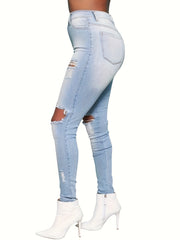 Ripped High Rise Skinny Jeans