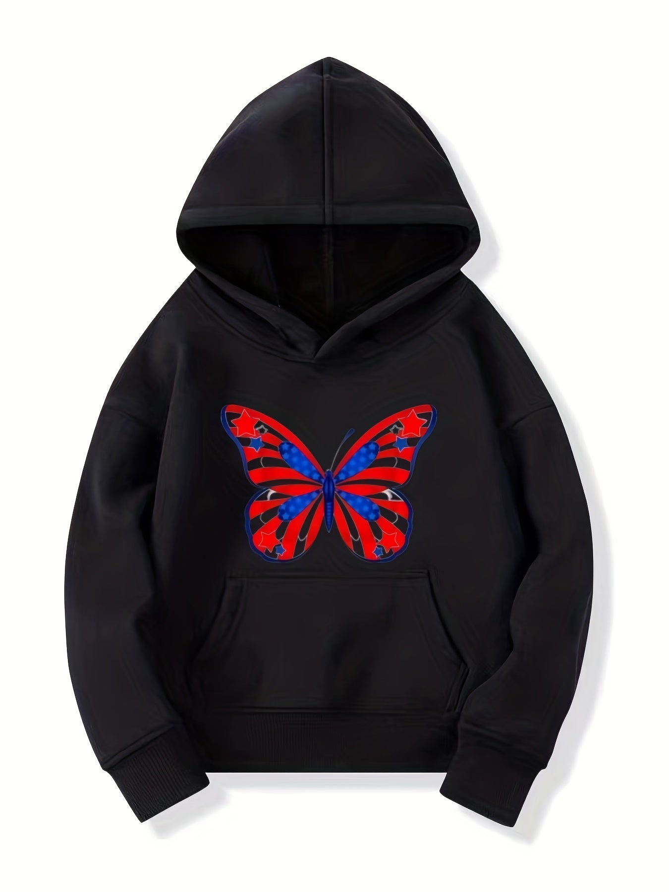 Funny Butterfly Graphics Girls' Long Sleeve Casual Hoodie Sweatshirt