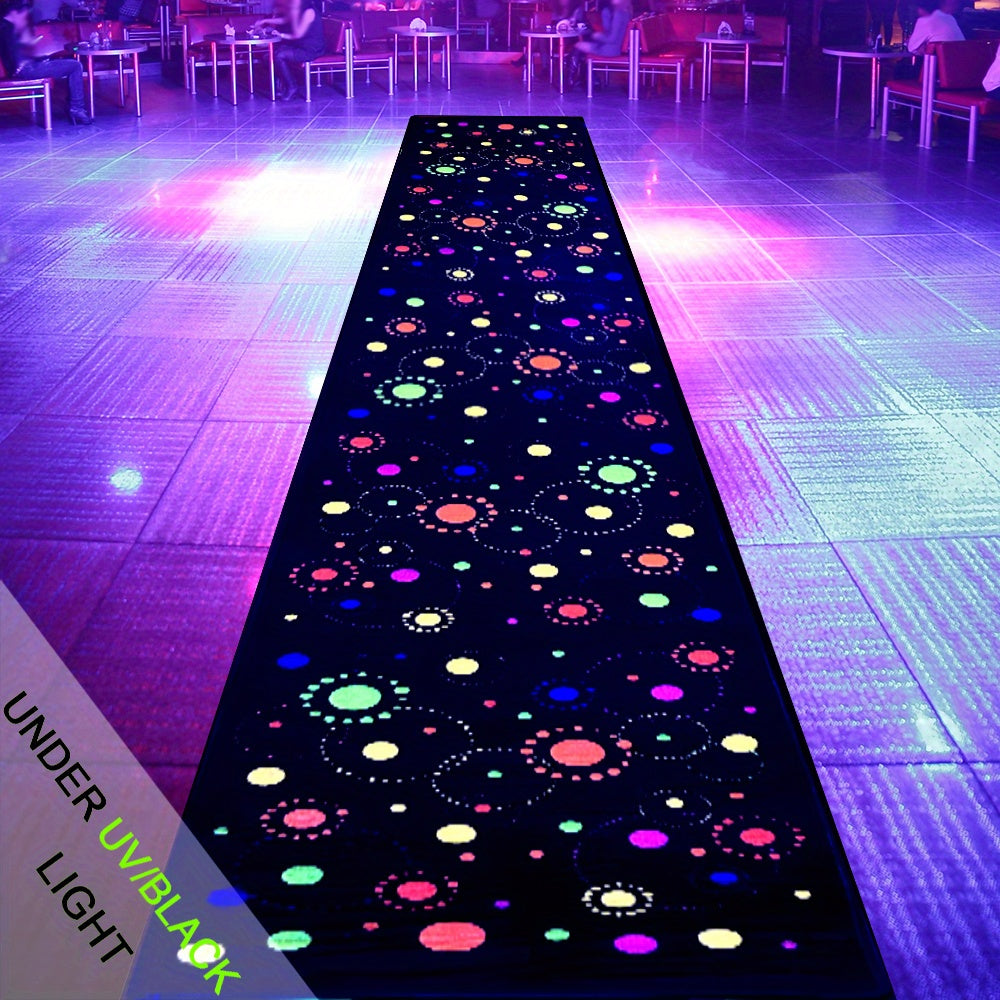 Flannel Non Woven Back Runner Rug Starry Sky Dot Fluorescent Rug