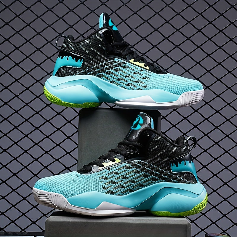 Men's High Top Breathable Basketball Shoes Lace Up Shock Absorption Sneakers