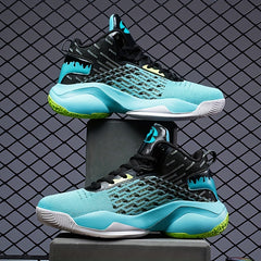 Men's High Top Breathable Basketball Shoes Lace Up Shock Absorption Sneakers