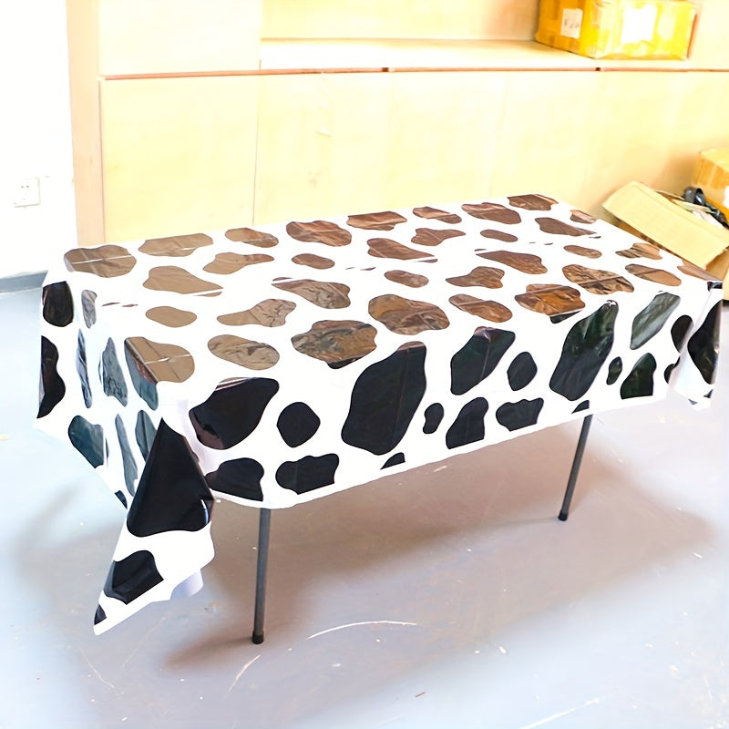 Cow Print Tablecloth for Animal Themed Parties - Farm Birthday Party Supplies