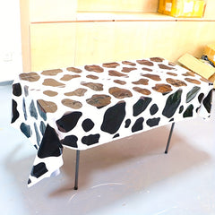 Cow Print Tablecloth for Animal Themed Parties - Farm Birthday Party Supplies