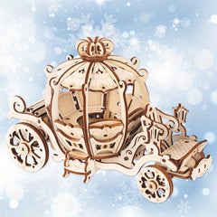 3D Wooden Pumpkin Carriage Puzzle Detailed Model DIY Craft Kit