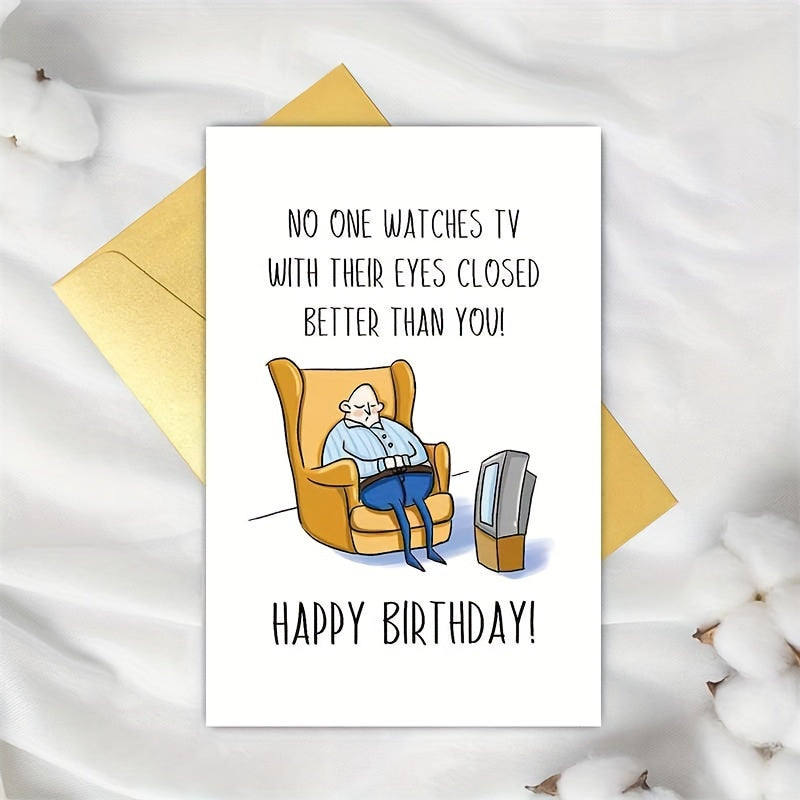 Funny Birthday Card For Men - TV Watcher - Set of 2