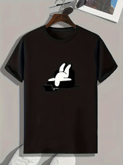 Cartoon Print Men's Graphic T-shirt for Summer