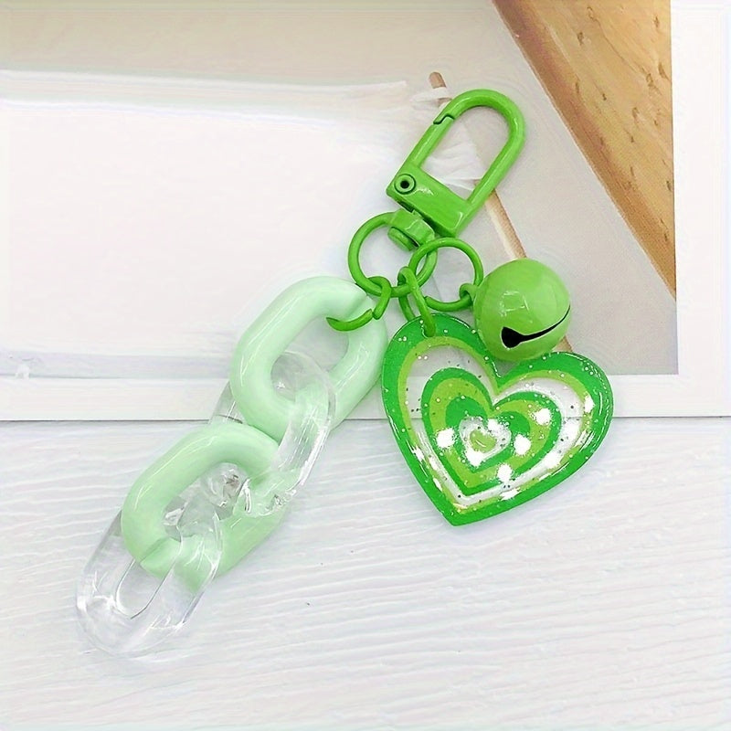 Love Bell Car Keychain Colored Acrylic Bag Pendant Ornament